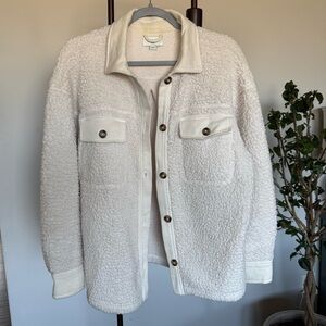 Aerie White Sherpa Shacket